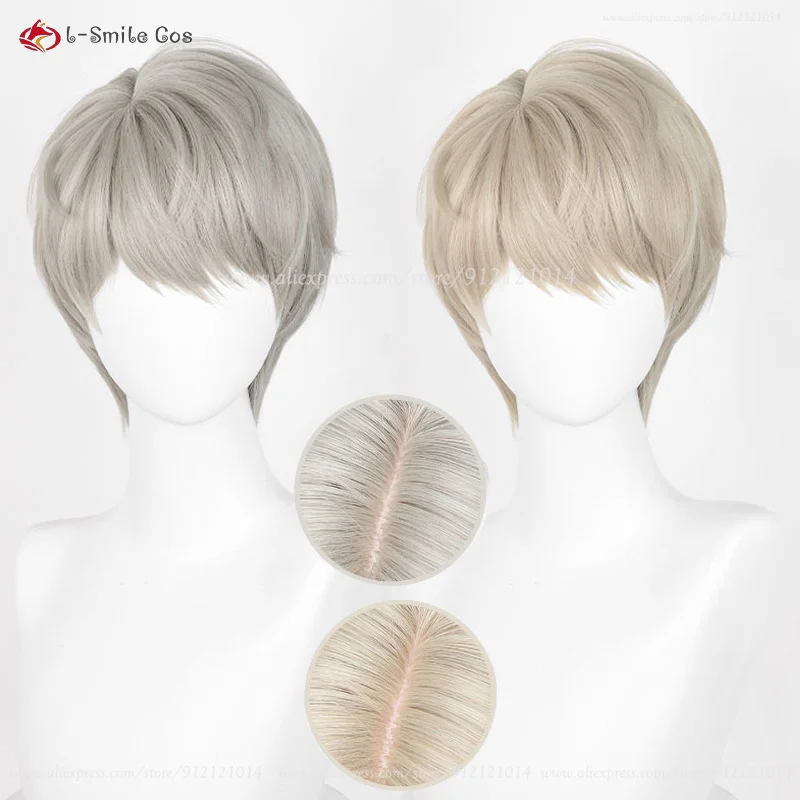 Rafayel Zayne Xavier Sylus Cosplay Wig Unisex Short Anime Wig Heat Resistant Synthetic Hair Halloween Party Wigs + Wig Cap