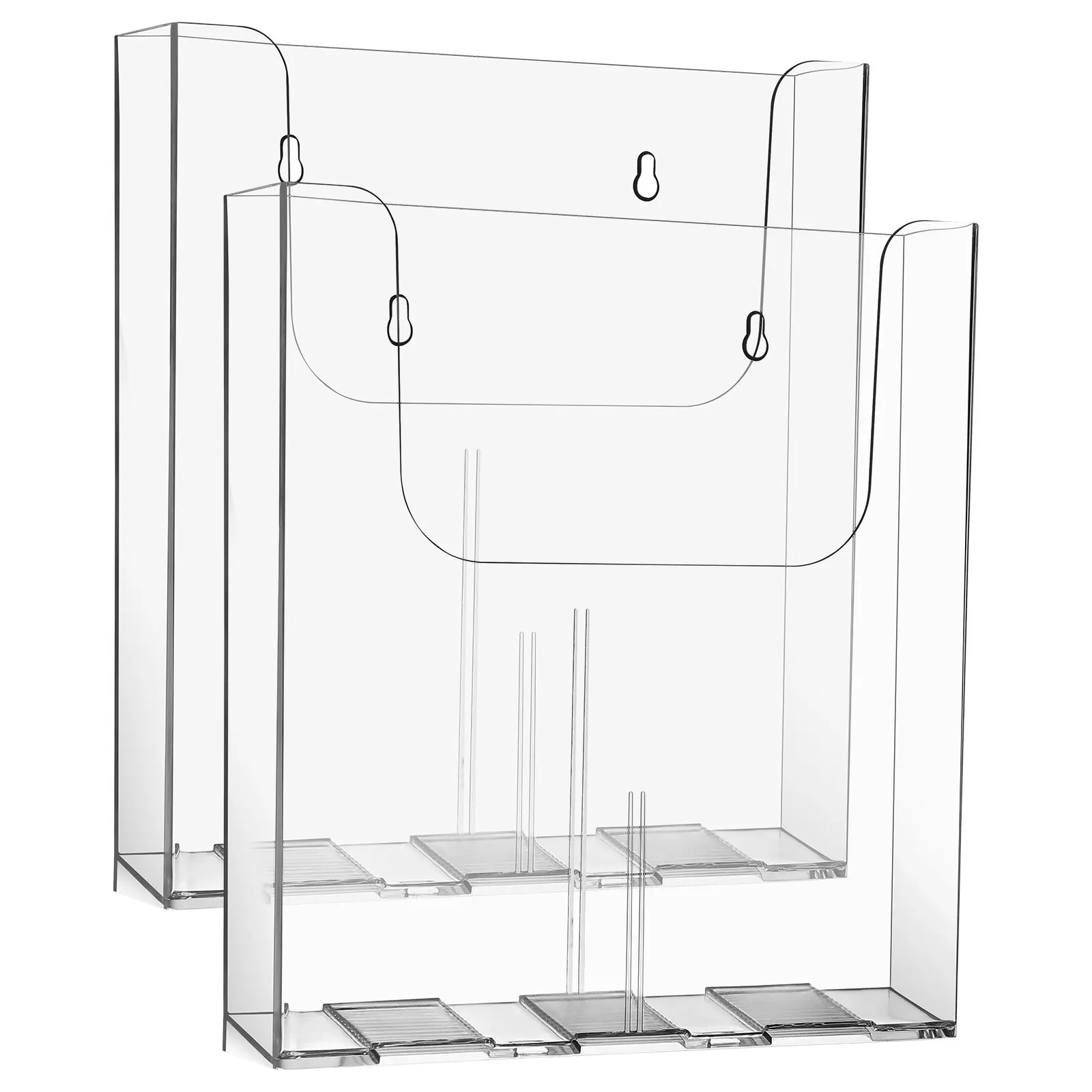 

2 pcs Mounted File Holder A4 Clear Acrylic Brochure Flyer Display Rack For Offices Malls Hotels Folder Holder For Wall File