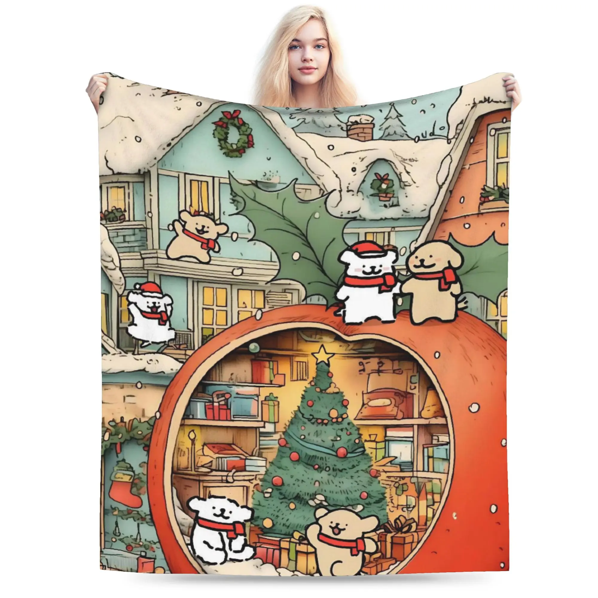 

Christmas Theme Blanket Quality Soft Bedding Throws Winter Child Outdoor Pattern Bedspread