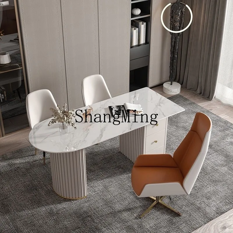 

FG light luxury rock slab oral clinic reception face-to-face consultation table Small apartment computer desk Modern table