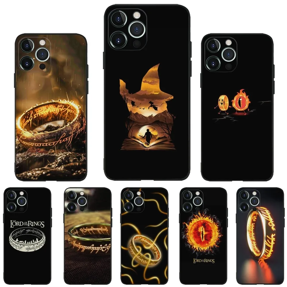 The L-Lord of the R-Rings Map Phone Case For iPhone 16,15,14,13,12,11,Plus,Pro Max,XS,X,XR,SE,Mini,8,7 Soft Silicone Black Cover