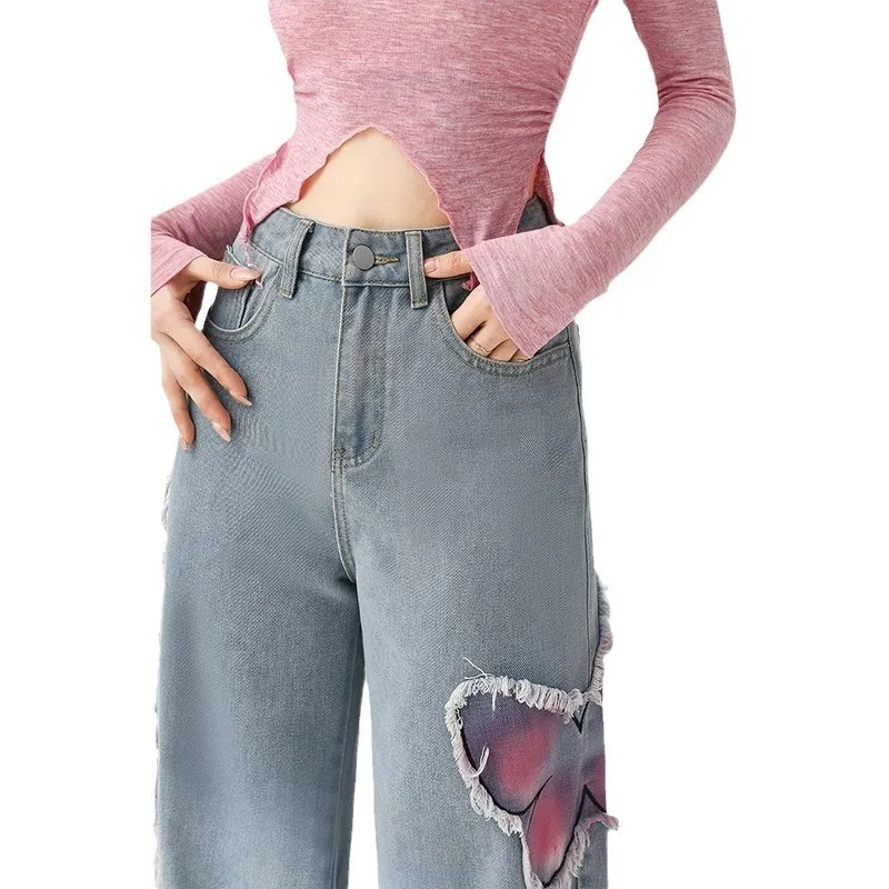 هونج كونج نمط للجنسين جديد الصيف شخصية فراشة الجينز الهيب هوب INS شارع العليا العصرية كول وسيم عارضة السراويل الطويلة