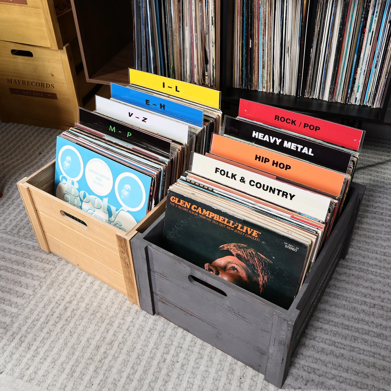 حار 12 بوصة سجل فواصل المنظم تبويب الاكريليك بطاقات تخزين LP منظمة تصنيف بطاقة شفافة الفينيل مؤشر العلامة