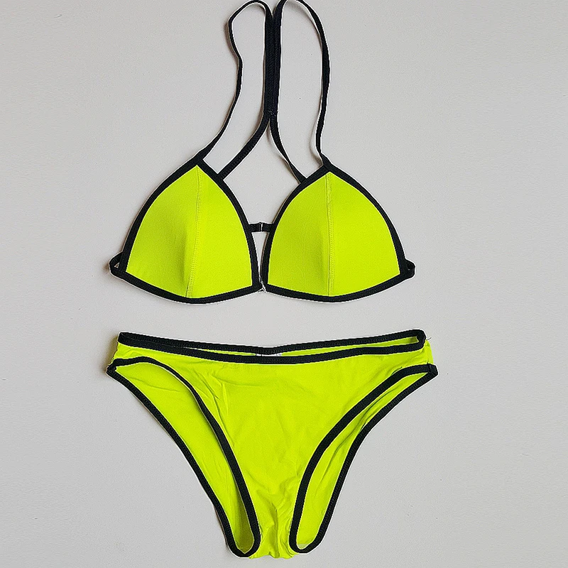 

Women Pure Color 2-Pieces Set Bikini 2024 Extreme Sexy Girl Bathing Suits Beach Split Swimwear Ultrathin Micro Tankini Bra Pad