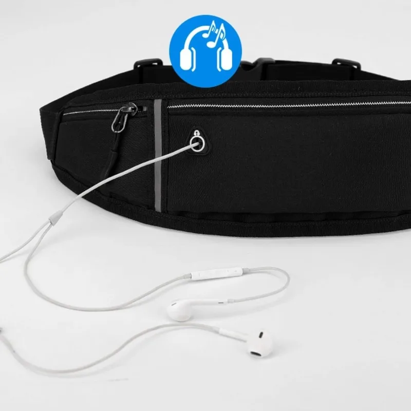 Lightweight Running Waist Bag Reflective Strips Outdoor Sports Waterproof Waist Bag Coin Mobile Phone Headphone Storage Bag