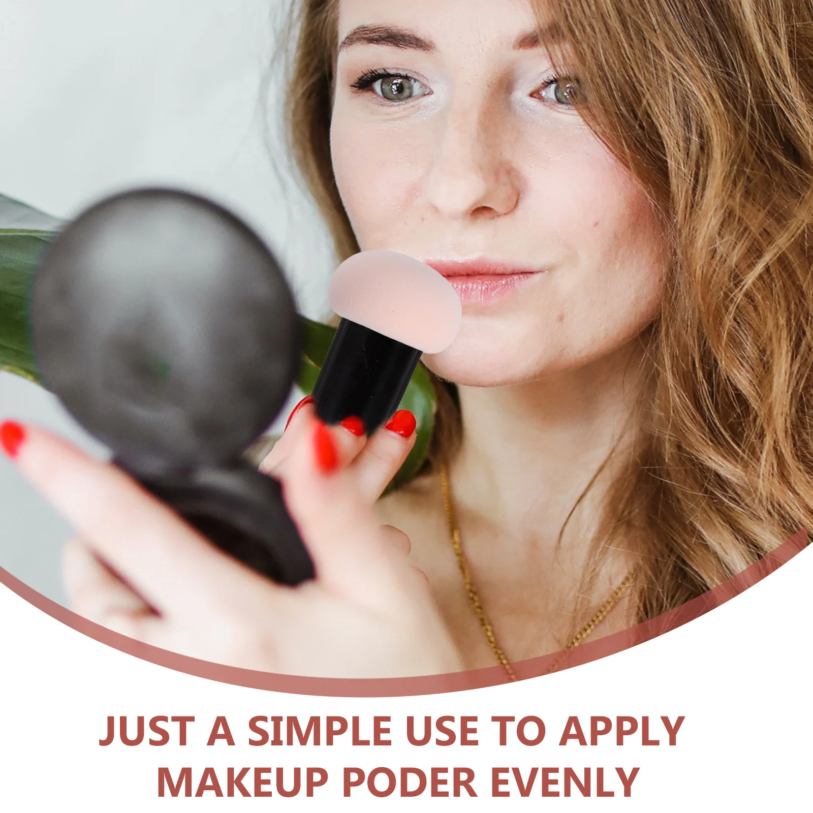 4 قطع من بودرة مكياج الفطر، مجموعة منتفخة لون البشرة، قابلة لإعادة الاستخدام، أدوات تطبيق محمولة لكريم الأساس وأحمر الخدود #6