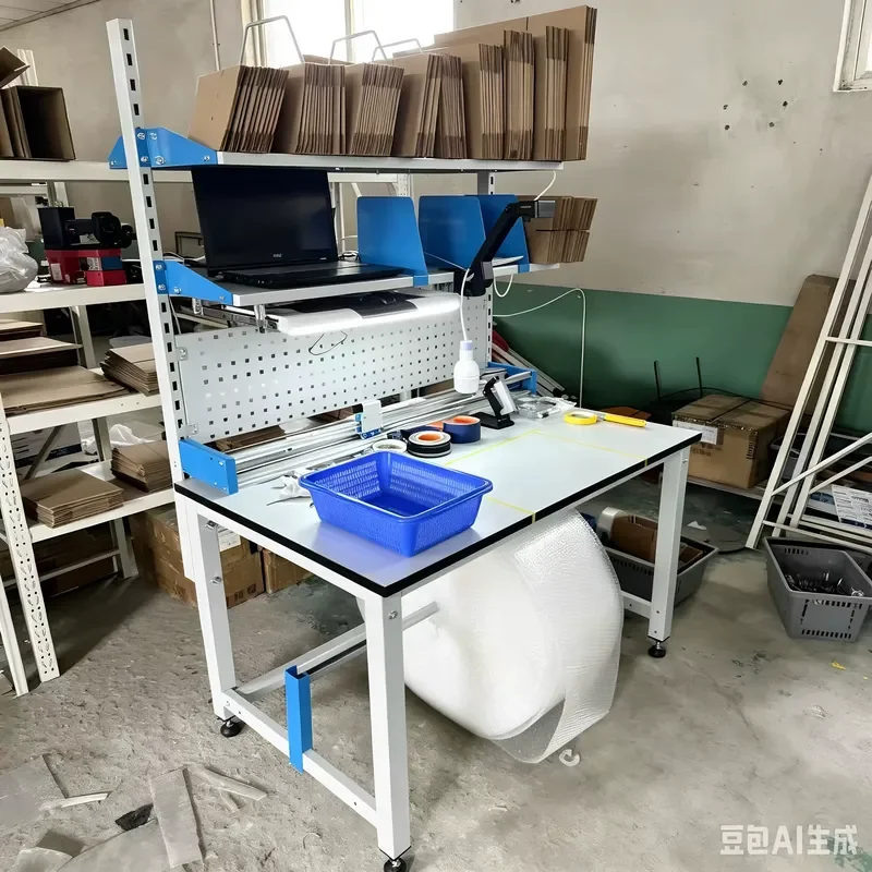 For Commercial Packaging Workbench Anti-Static Adjustable Bubble Film Cutting Console Customizable Heavy Duty Packing Table
