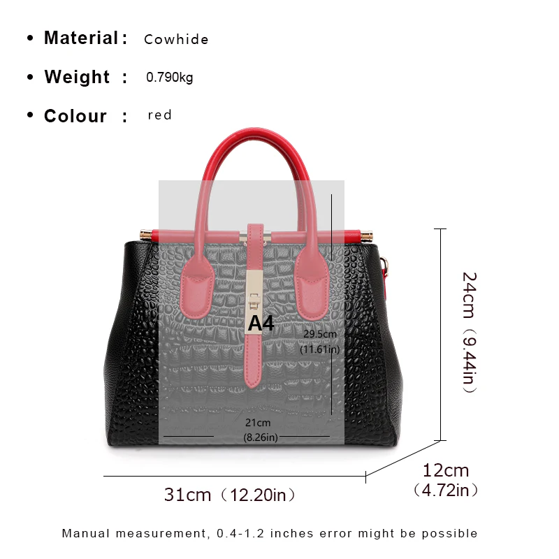 Genuine leather contrasting color bag for women\'s large capacity handbag 2024 new single shoulder middle-aged mom bag tote bag