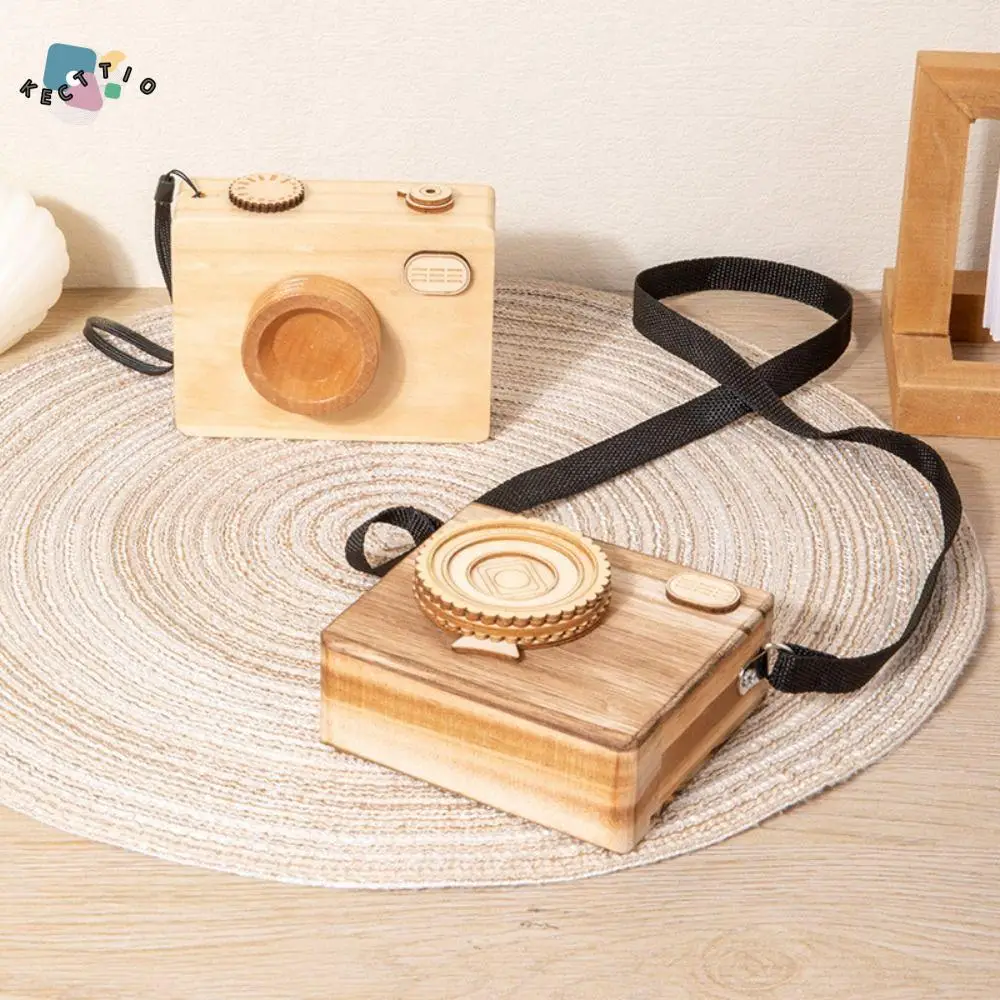 

Party Accessories Wooden Music Box Creative Exquisite Camera Ornament Vintage Hand-Cranked Music Box Desktop
