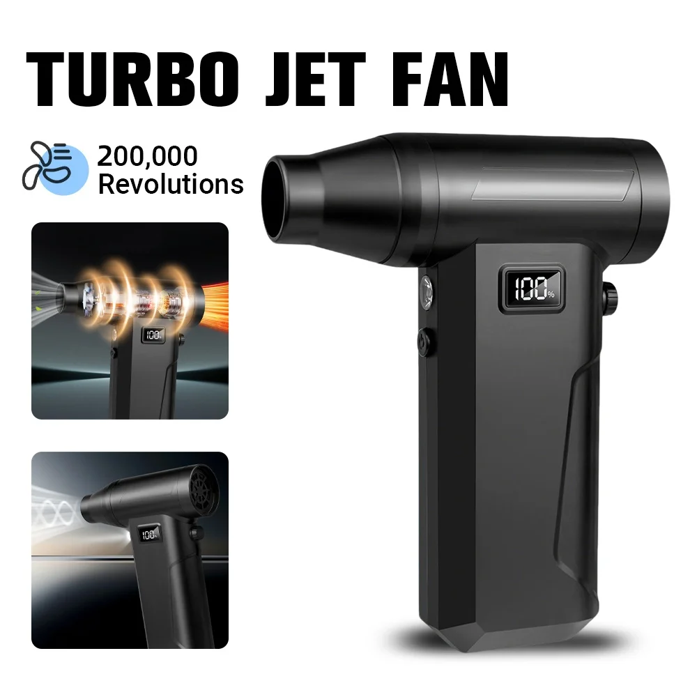 

Turbo Fan Rechargeable Blower 200000RPM Brushless Motor Powerful Air Blower Turbo Jet Fan Portable Dust Fan Electric Air gun Dry