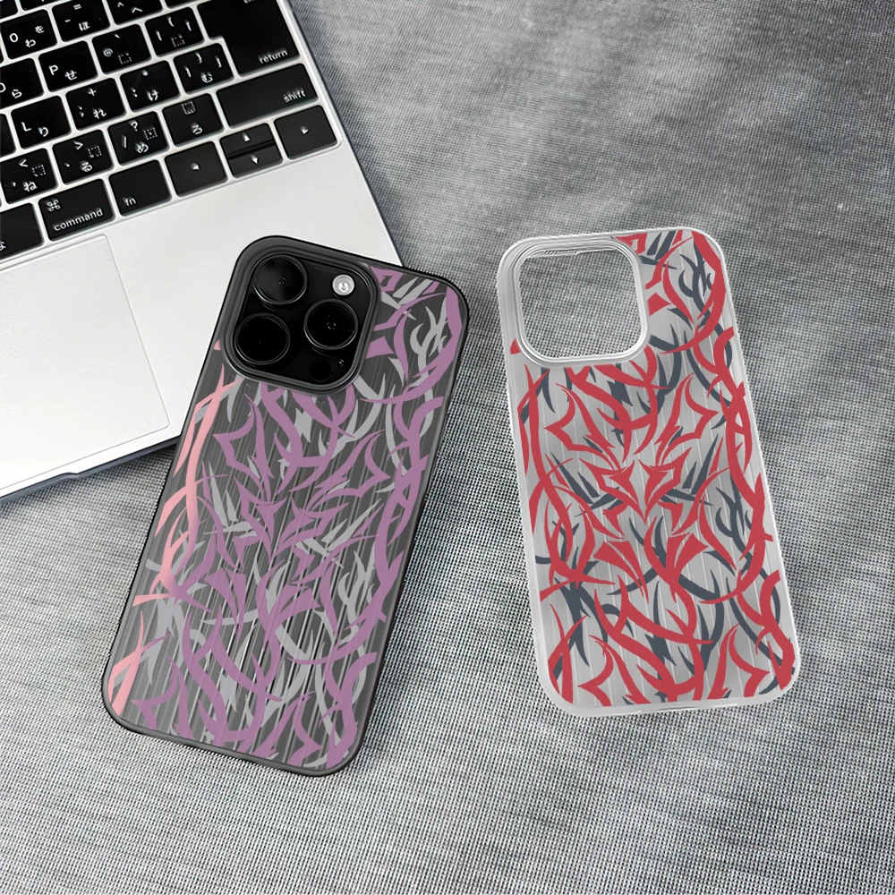 CLOT Alienegra Thorns Design Phone Case for iPhone 12 11 13 14 15 Max Pro Plus Corrugated Transparent Bumper Cover