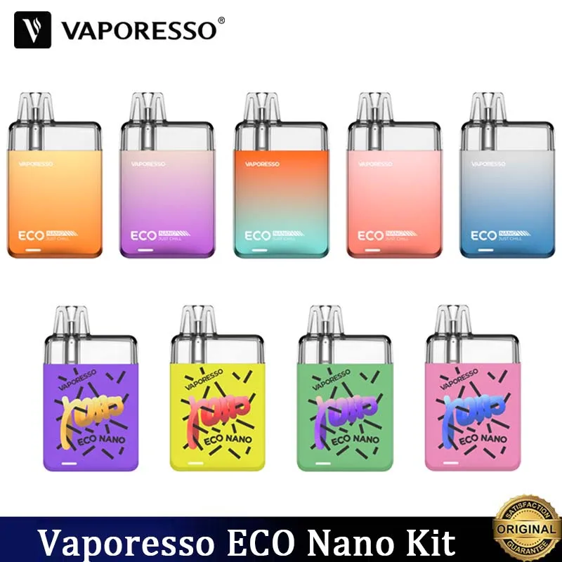 Original Vaporesso ECO Nano Pod Kit 1000mAh Electronic Cigarette Vape 6ml Empty Cartridge 0.8ohm OREX Heating Vaporizer Kit