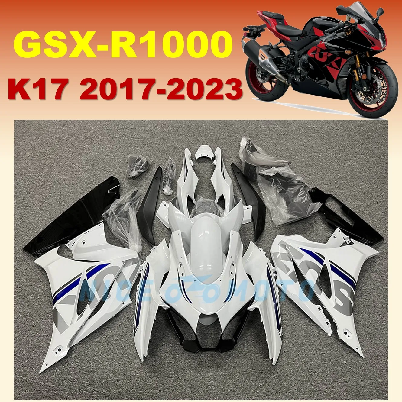 

Для SUZUKI GSXR1000 2017 2018 2019 восстановление мотоцикла Sportbike K17 2019 2020 2022 2023 новый комплект обтекателя кузова из АБС-пластика