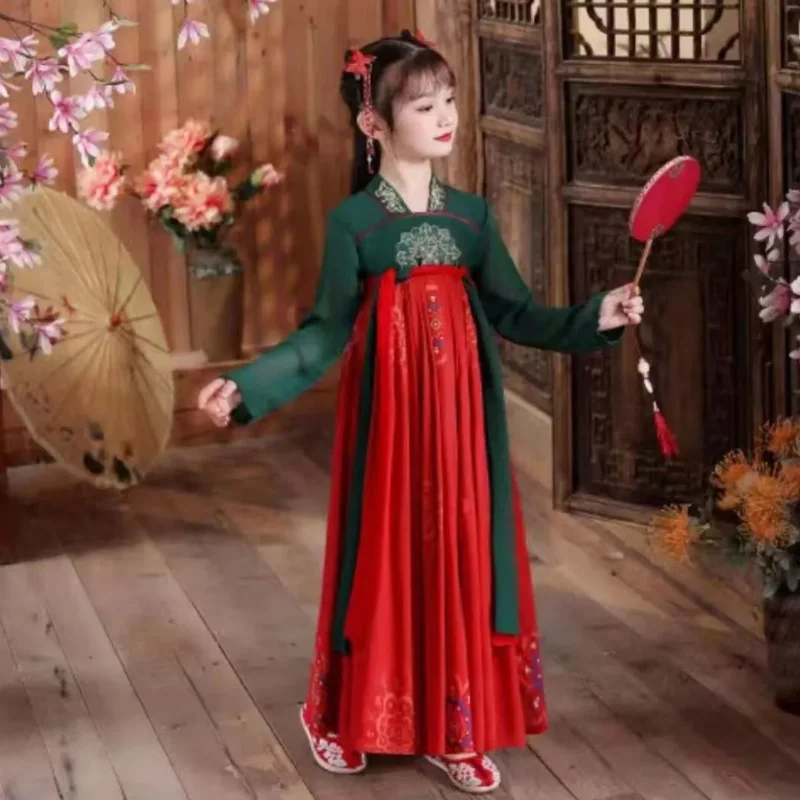 Chinese Hanfu Girls' Imitation Tang Dynasty Casual Dress