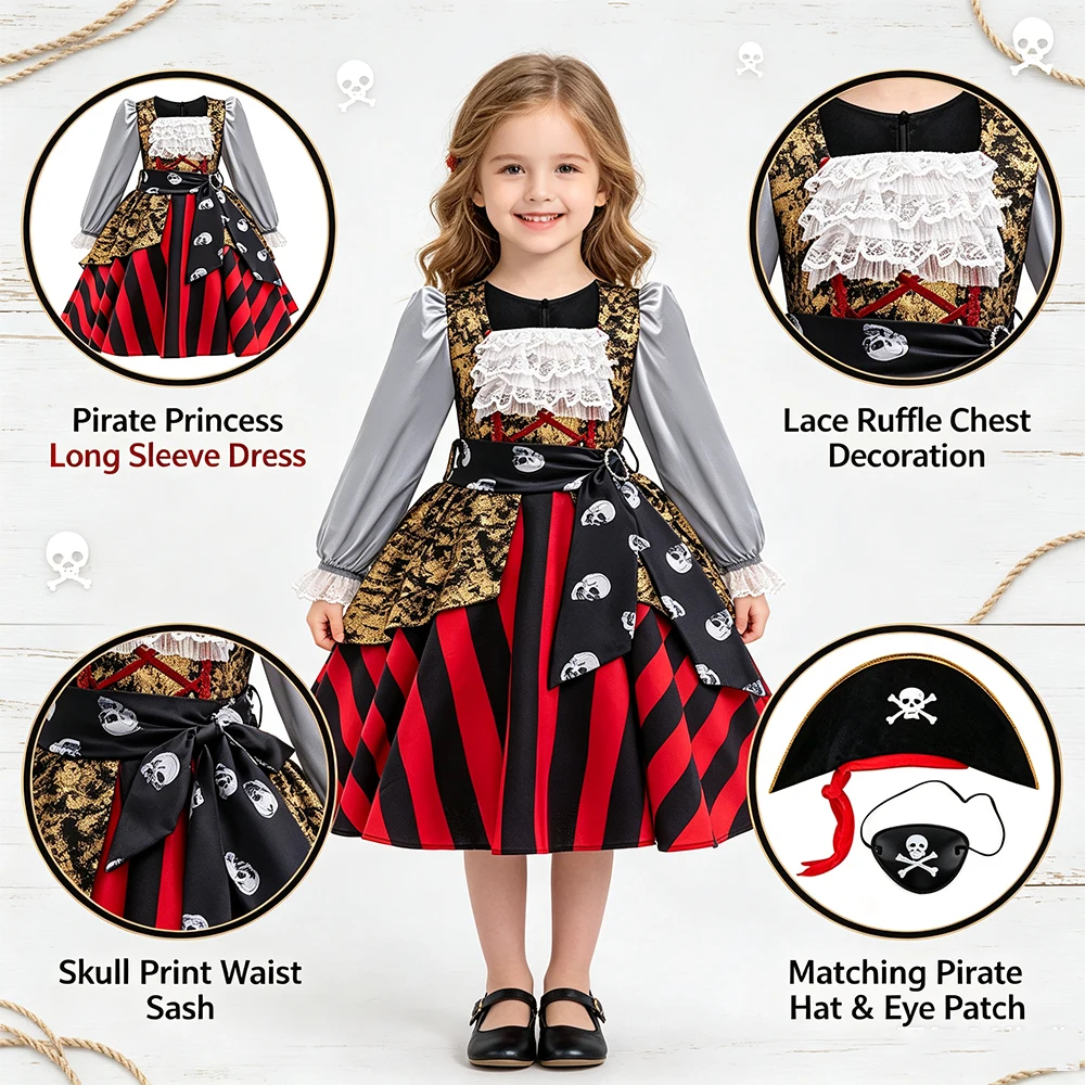 Kids Pirate Couple Costume Set - đánh giá và giá Sewing Vest
