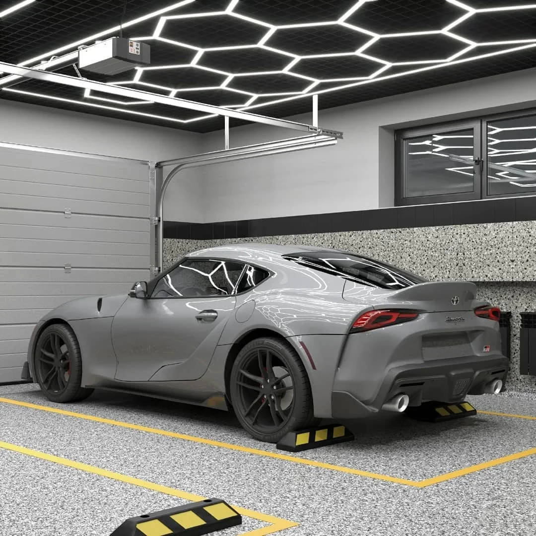 六角形ガレージライト 110-240V 6500K ハニカム天井LED照明チューブ 車のディテールショップ、サロン、ホームジム、ワークショップ、洗車場用