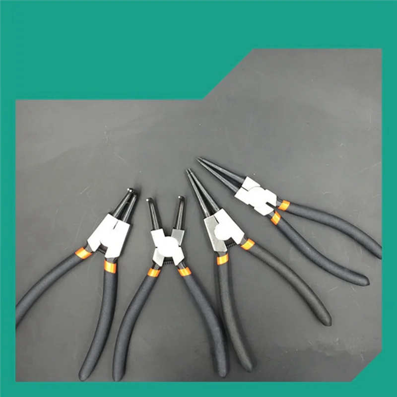 

A20F-Circlip Pliers Kit Internal External Ring Remover Installation Tool Straight/Curved Jaw Tip Precision Spring Loaded Tool