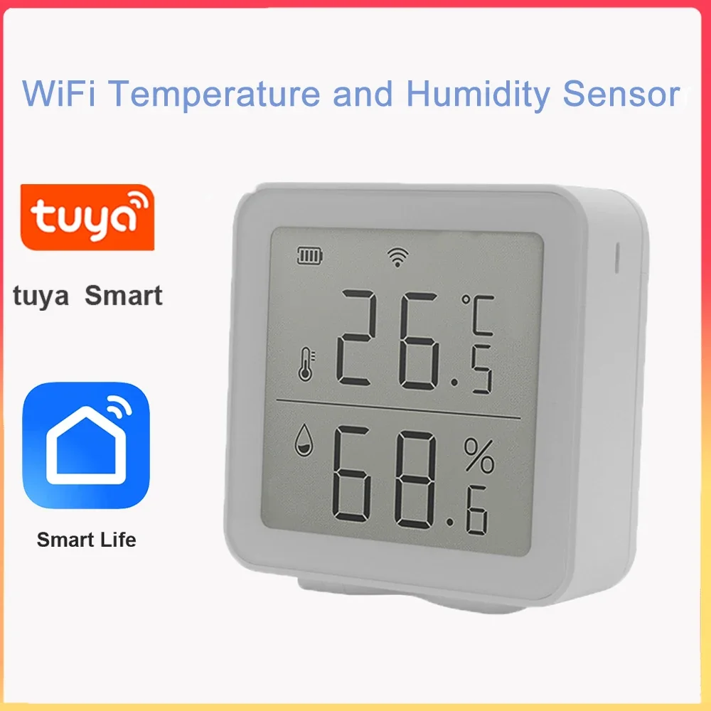 Tuya Mini Temperature Humidity Sensor Bluetooth-Compatible Thermometer Hygrometer with APP Remote Control Works with Smart Life