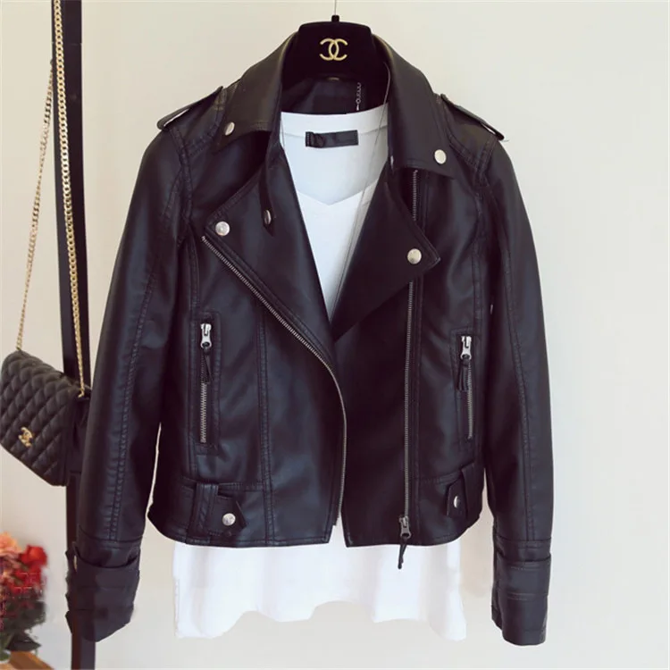 

Premium Women's PU Biker Jacket Slim Fit Versatile Outerwear Spring Autumn New Style Korean Fashion Quality Leather Coat