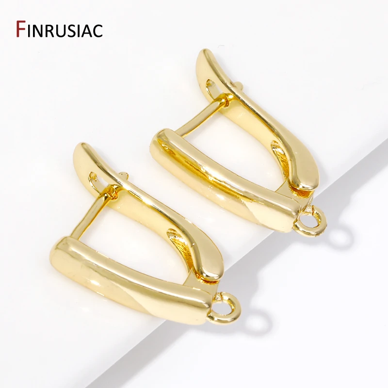 DIY Women Earring Making Supplies 14K Gold Plated Earwire Fixture Earring Hook Clasps Fitting For Handmade Earrings Findings