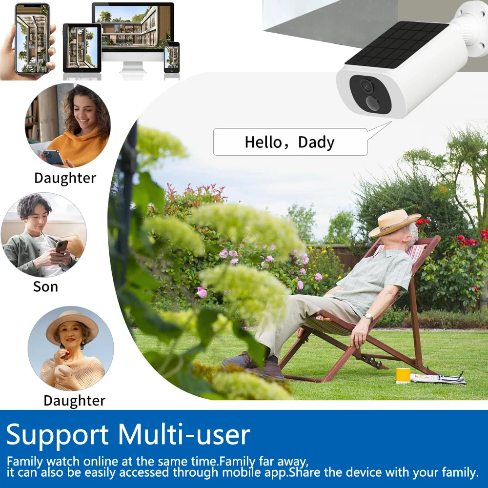 5MP Tuya Smartlife Outdoor Solar Battery Camera Wireless WIFI PIR Motion Detection Light Color Night Vision Two-Way Audio Camera