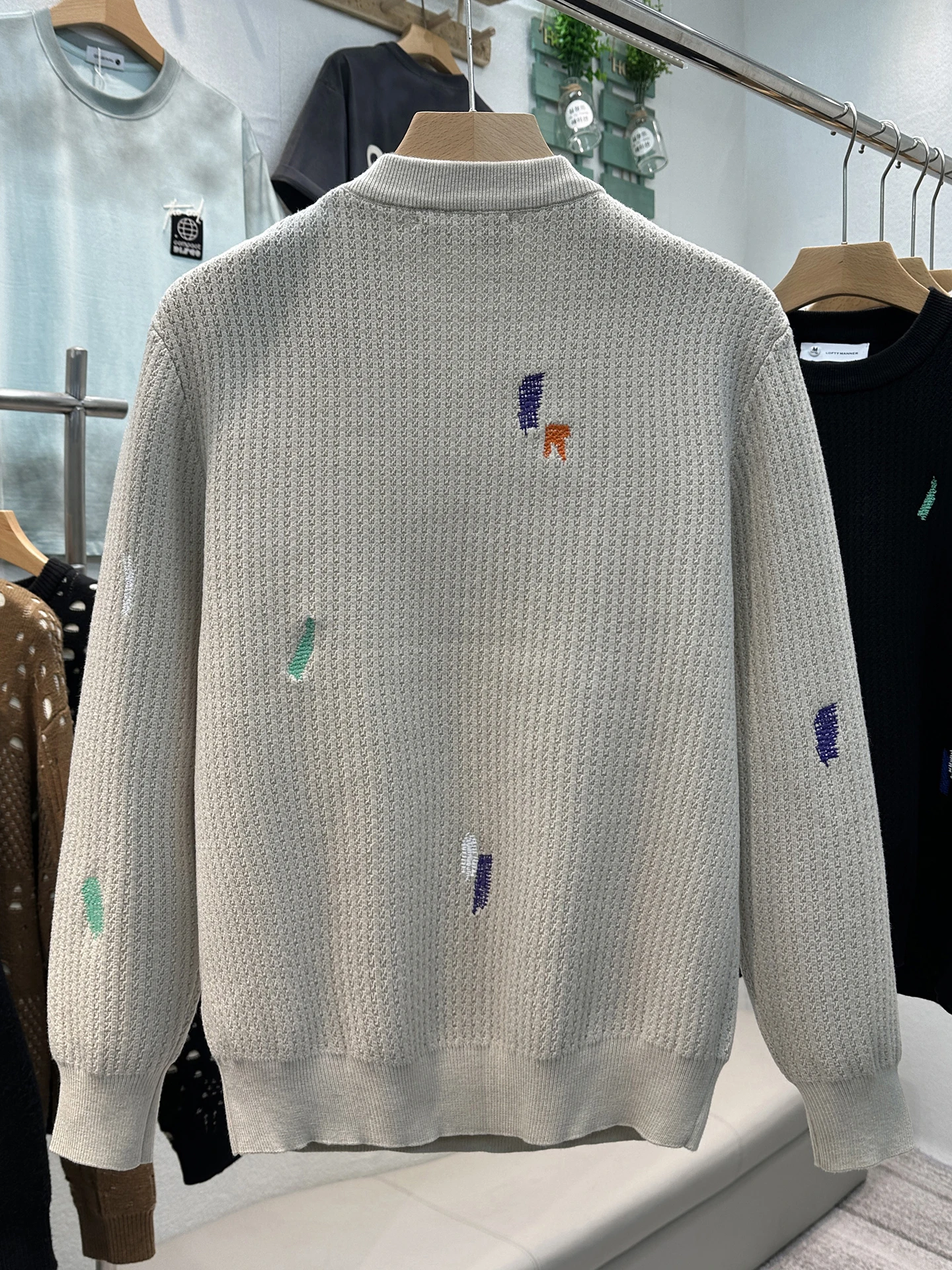 

Мужской повседневный вязаный свитер 2025 года, новая зимняя коллекция, американский стиль, высококачественная вышивка, комфортный, с длинным рукавом, круглый вырез