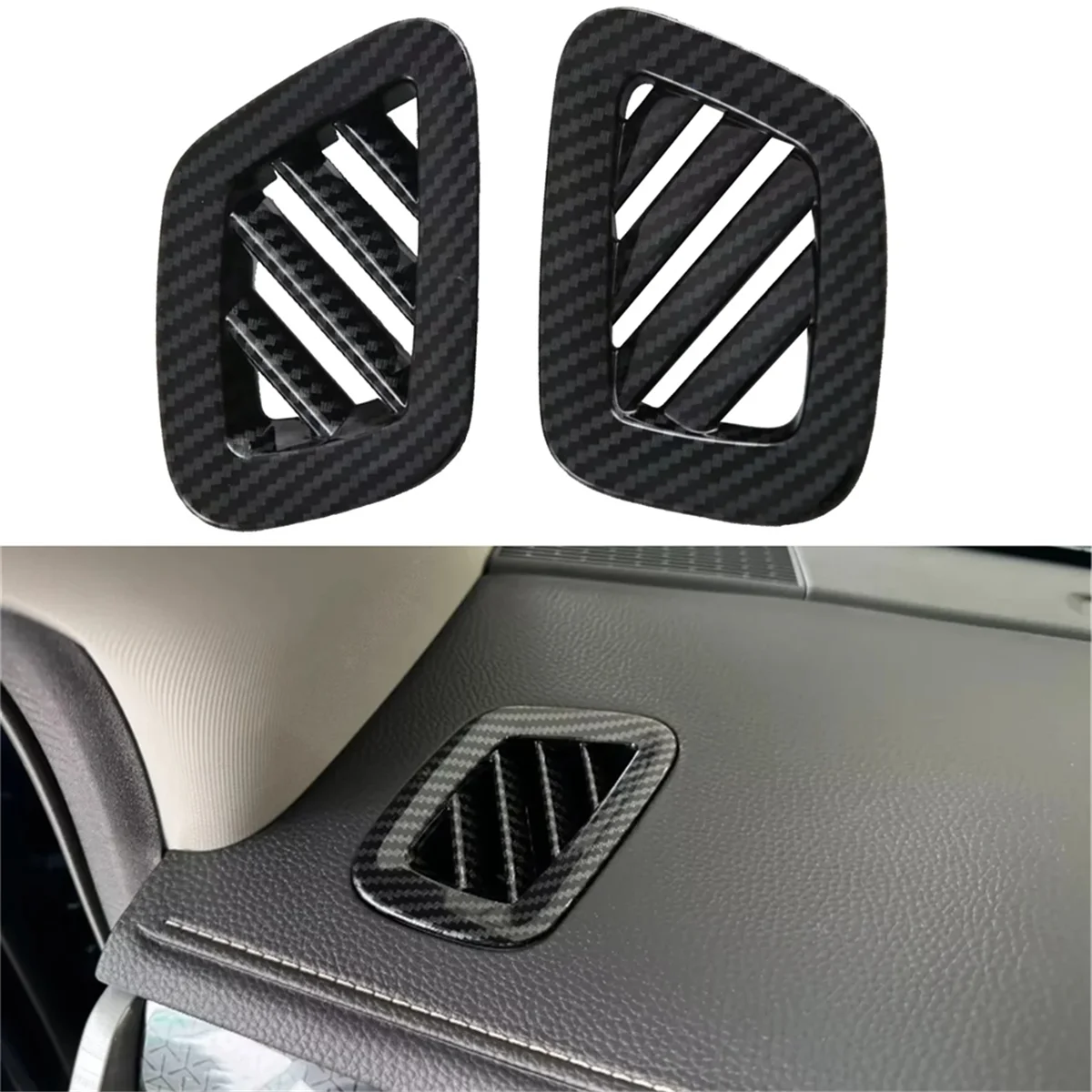 For Isuzu D-MAX 2023 2024 ABS Carbon Fiber Center Console Dashboard Side Air Outlet Vent Cover Trim Car Accessories