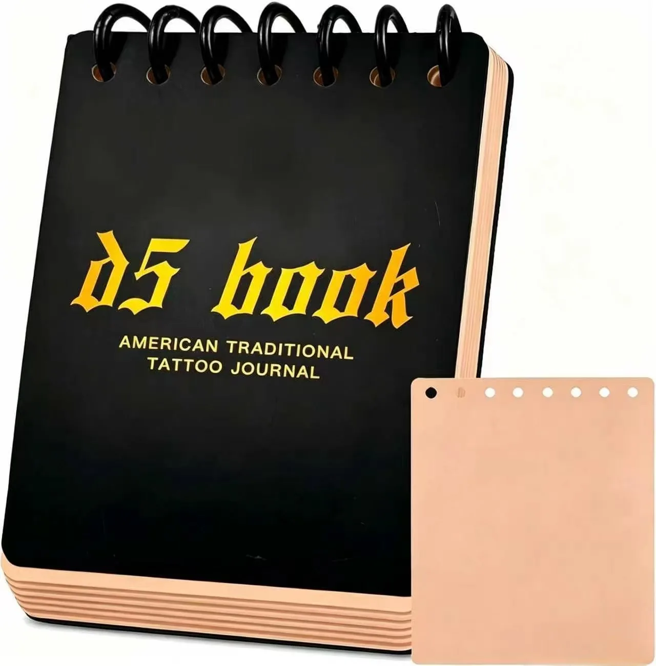 Blank Tattoo Practice Skin Book Set-5 sheets of 3mm double-side Skin 8x6in portable practice with a separator,tattoo diary book
