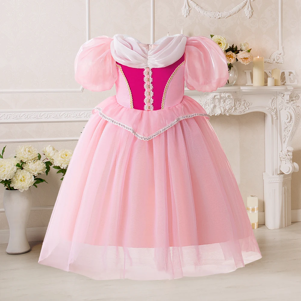 Fluffy Gauze Princess Girls Dress Elegant 1st Birthday Prom Dresses for Girl Cosplay Children Halloween Performance Costume