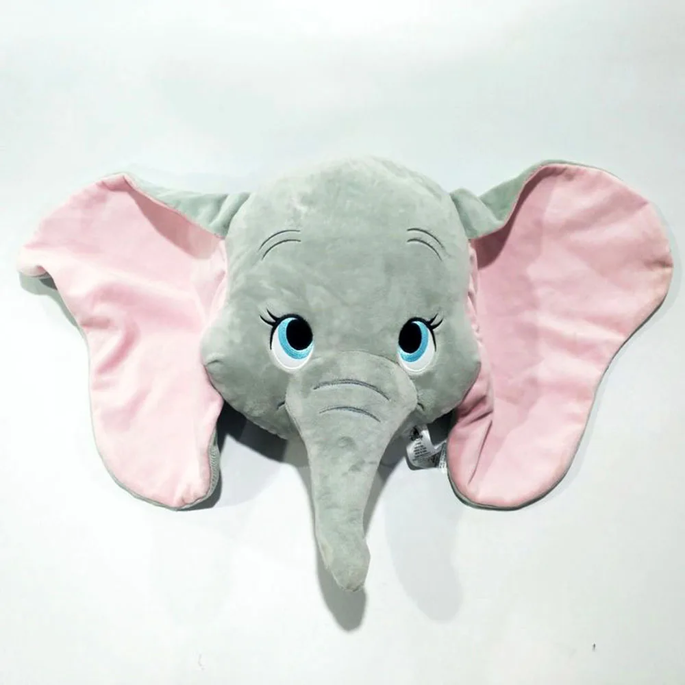 Kawaii Disney Dumbo Lovely Elephant Stuffed Plush Cushion Pillow Soft Cartoon Dumbo Head Plush Toys Christmas Gifts For Children