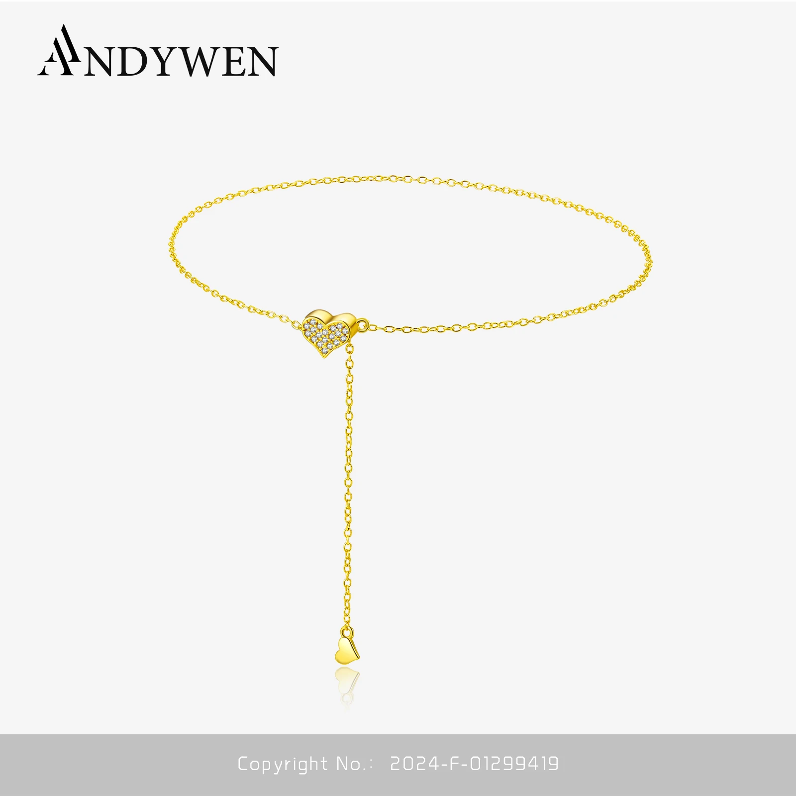 ANDYWEN Women 925 Sterling Silver Transformer Heart Pendant Zircon Bracelet  Flexible Pulling Silica Stopper Fine Gift Jewelry