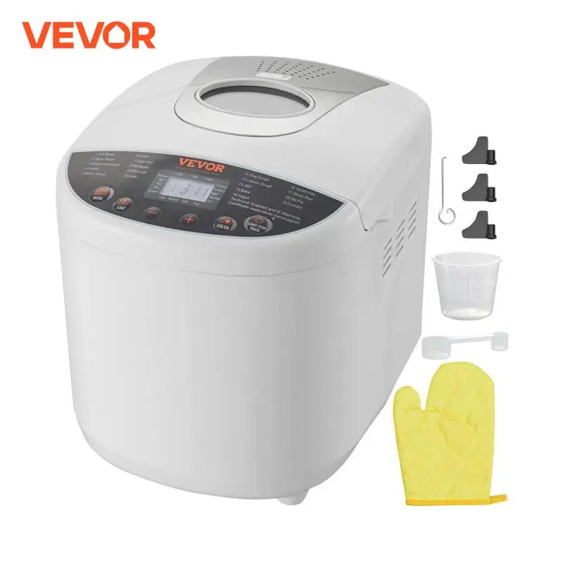 

VEVOR Bread Maker 19-in-1 2 LB Dough Machine Nonstick Ceramic Pan Automatic Breadmaker with Gluten Free Setting Bread Making