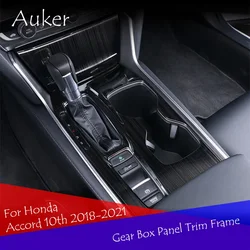 Car Gear Box Panel Trim Frame Cover Sticker Strips Garnish Decoration Styling For Honda Accord 10th 2018 2019 2020 2021 2022