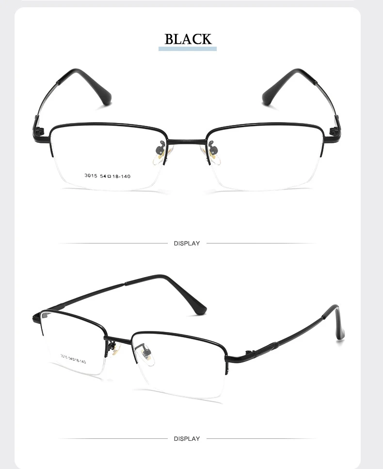 2022 neue Männer Halb Randlose Frame Brille Optische Brillen Hohe Qualität Halb Rand Mann Brillen mit Rezept Männlichen Specs – Detail 10