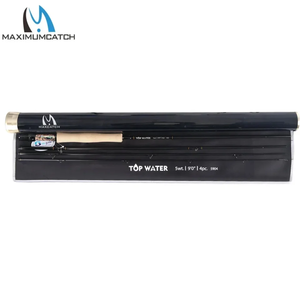 Maximumcatch TopWater Fly Rod 9ft 5/6WT Fast Action SK Carbon Fiber AAAA Cork Handle with Protective Carbon Tube Fly Fishing Rod
