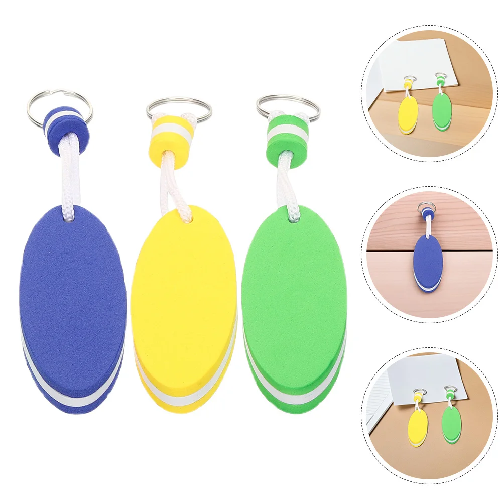 

3Pcs Buoyant Oval Keychain Eva Foam Floatable Boat Key Holder High Visibility Waterproof Sailing Keychain for Water Sports