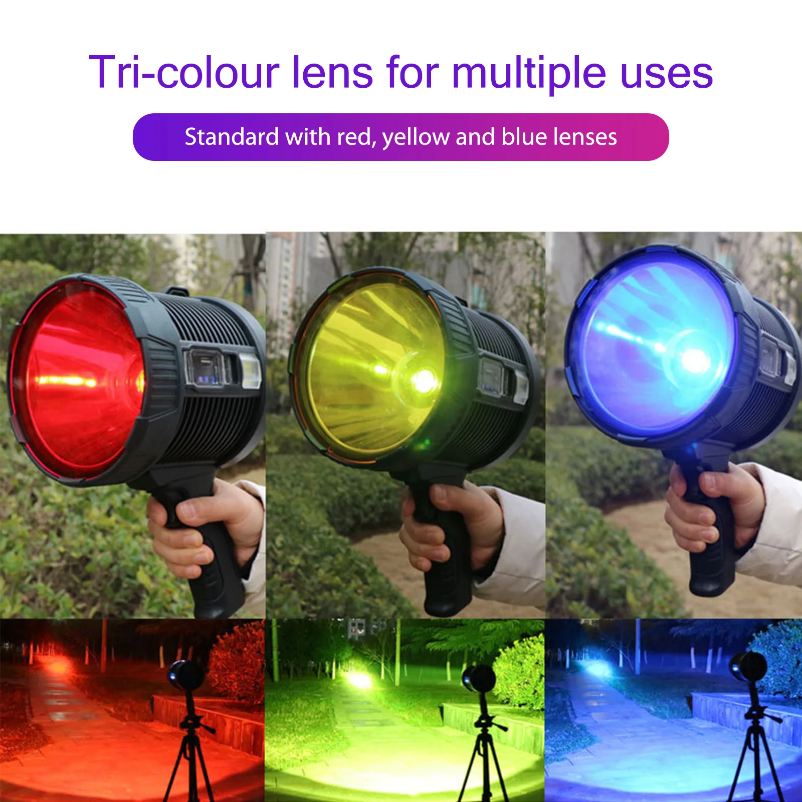 P90 Most Powerful Spotlight Solar Charging LED Lamp Handheld Super Bright Outdoor Hunting Camping Light 6 Modes Searchlight