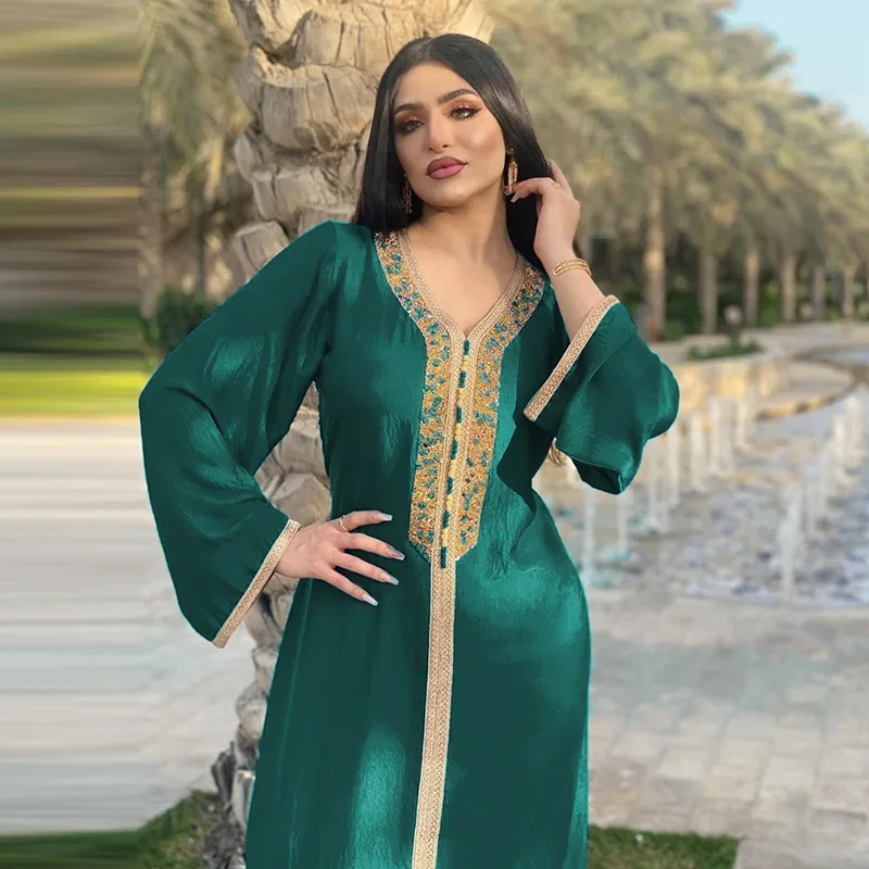 Eid Ramadan Mubarak Abaya per le donne Abaya Dubai abito Hijab musulmano Jalabiya caftano Marocain abito da sera turco abbigliamento islamico