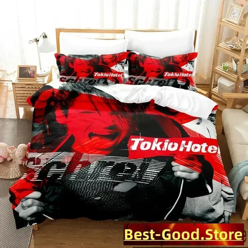 

3D Tokio Hotel Kaulitz Band Bedding Set Duvet Cover Sheet Printed Bed Set Pillowcase Bed Full Queen King Size Comforter Bedroom