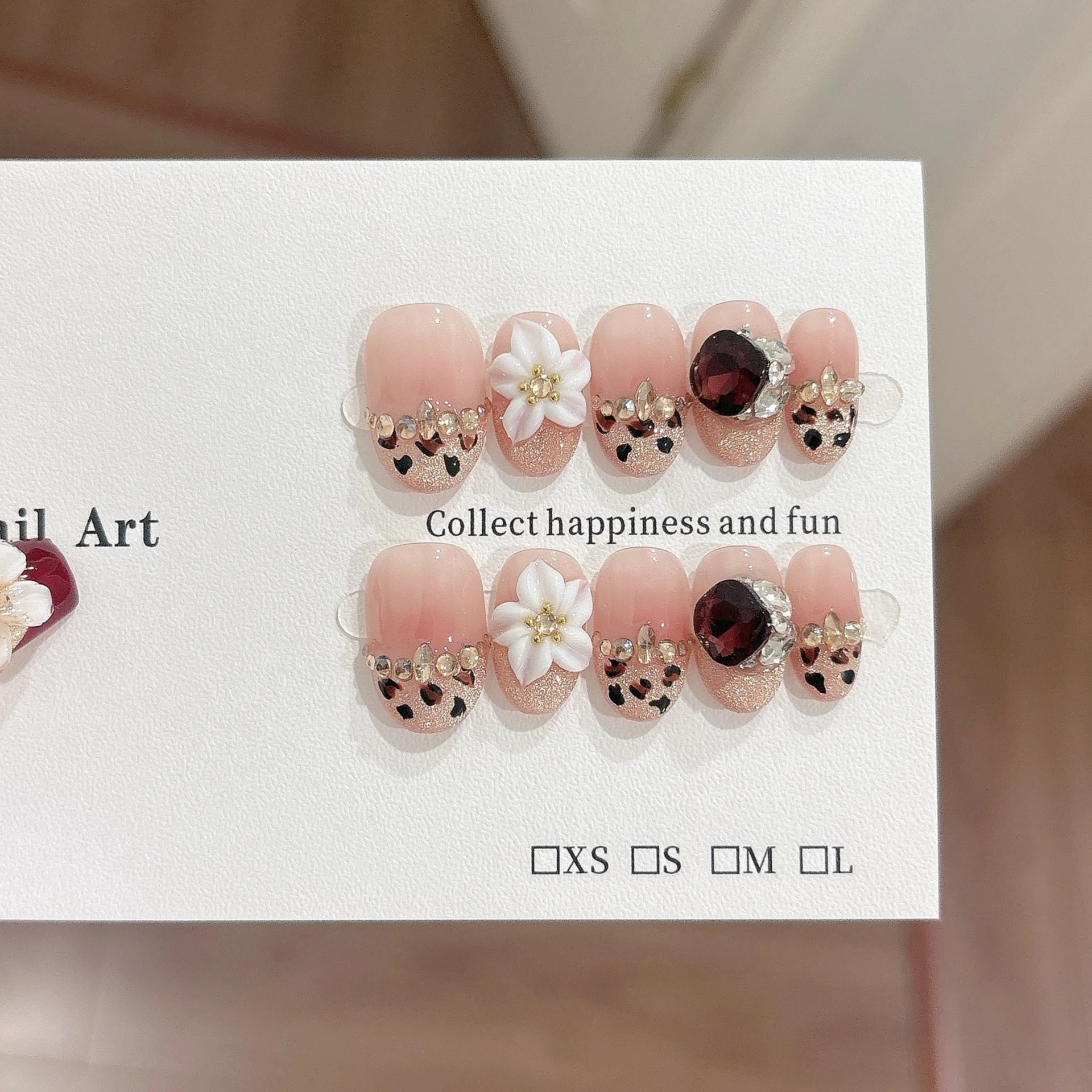 

10pcs Leopard Print French Oval Handmade Press on Nails Cat Eye Fake Nails False Nails Artificial Nail Накладные Ногти Uñas 네일팁