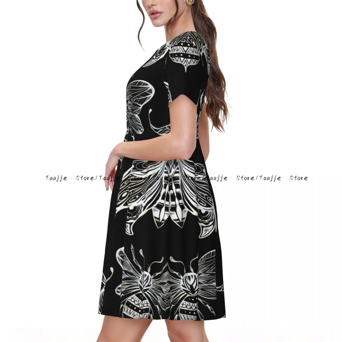 Abito casual elegante da donna Boho Bee And Moth maniche corte Abiti larghi Vacanza del fine settimana