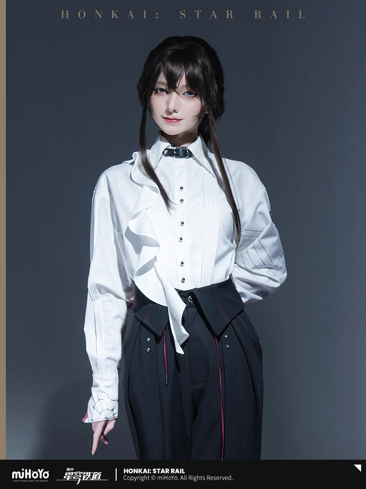 

MiHoYo Offical Presale Kafka Long Sleeve Shirt Honkai Star Rail Loose White Shirt Cosplay Tops Unisex Daily Suit Couple Gifts