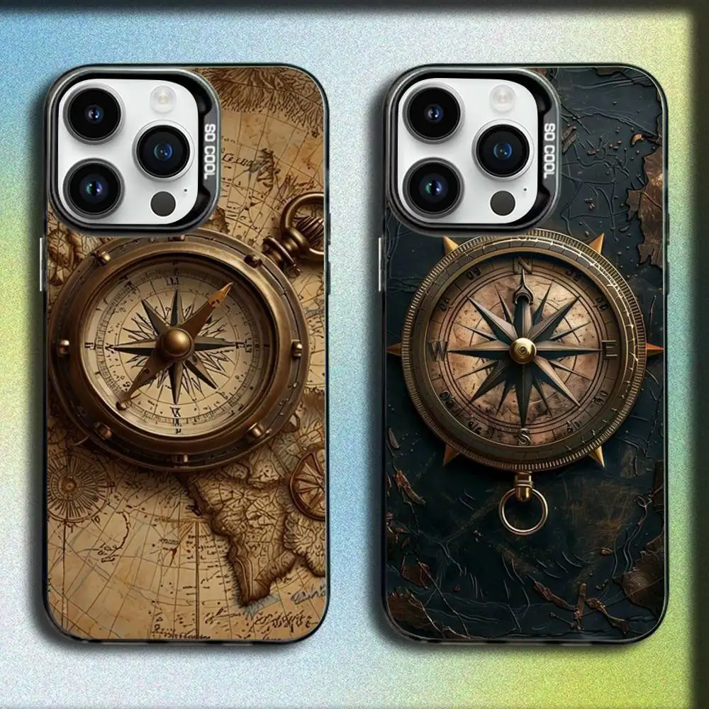 

Vintage compass Phone Case For iPhone 17,16,15,14,13,12,11,Pro,Max,Plus,E,SE4,Air,Mini Black IMD Box