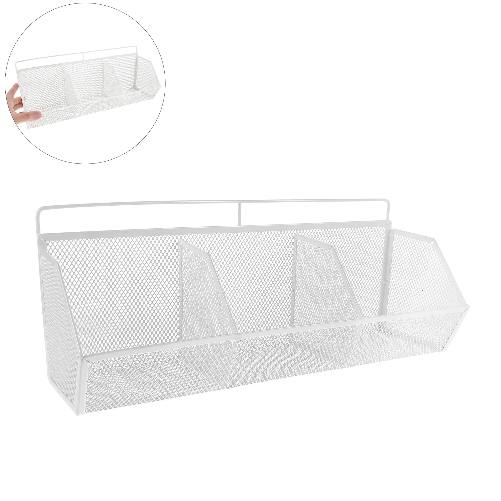 منظم ملفات شبكي سلكي، حامل مستندات مائل مكون من 3 أقسام، رف تخزين مكتبي، منظم أعمال الورق المكتبية