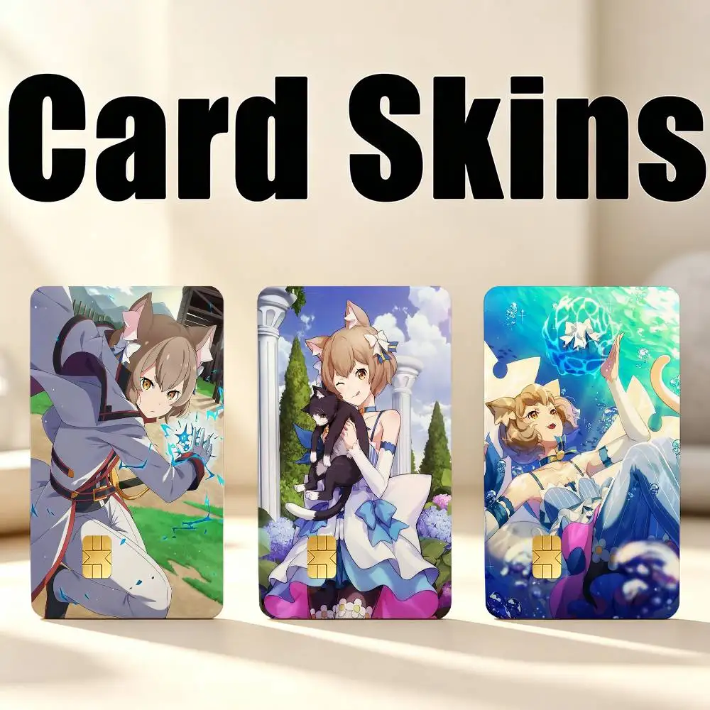 RE ZERO F-Felix 1Set 4Pcs Waterproof Card Skin Stickers for Credit Bus IC Cards