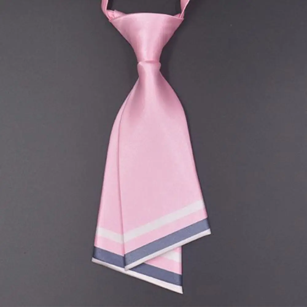 Fashion Bow Knot Necktie Solid Color Adjustable Bow Knot Tie Uniform Shirt Vintage Cravat for Women