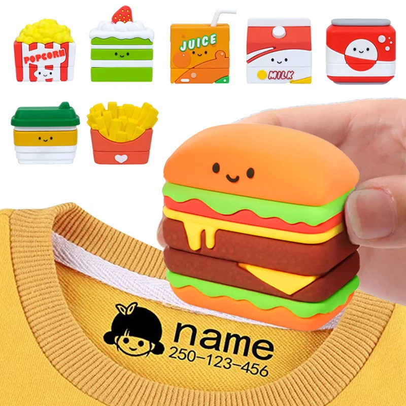 Personalized Name Stamp for Kids Clothing, Selo personalizado para roupas de bebê e estudante, impermeável sem desbotamento