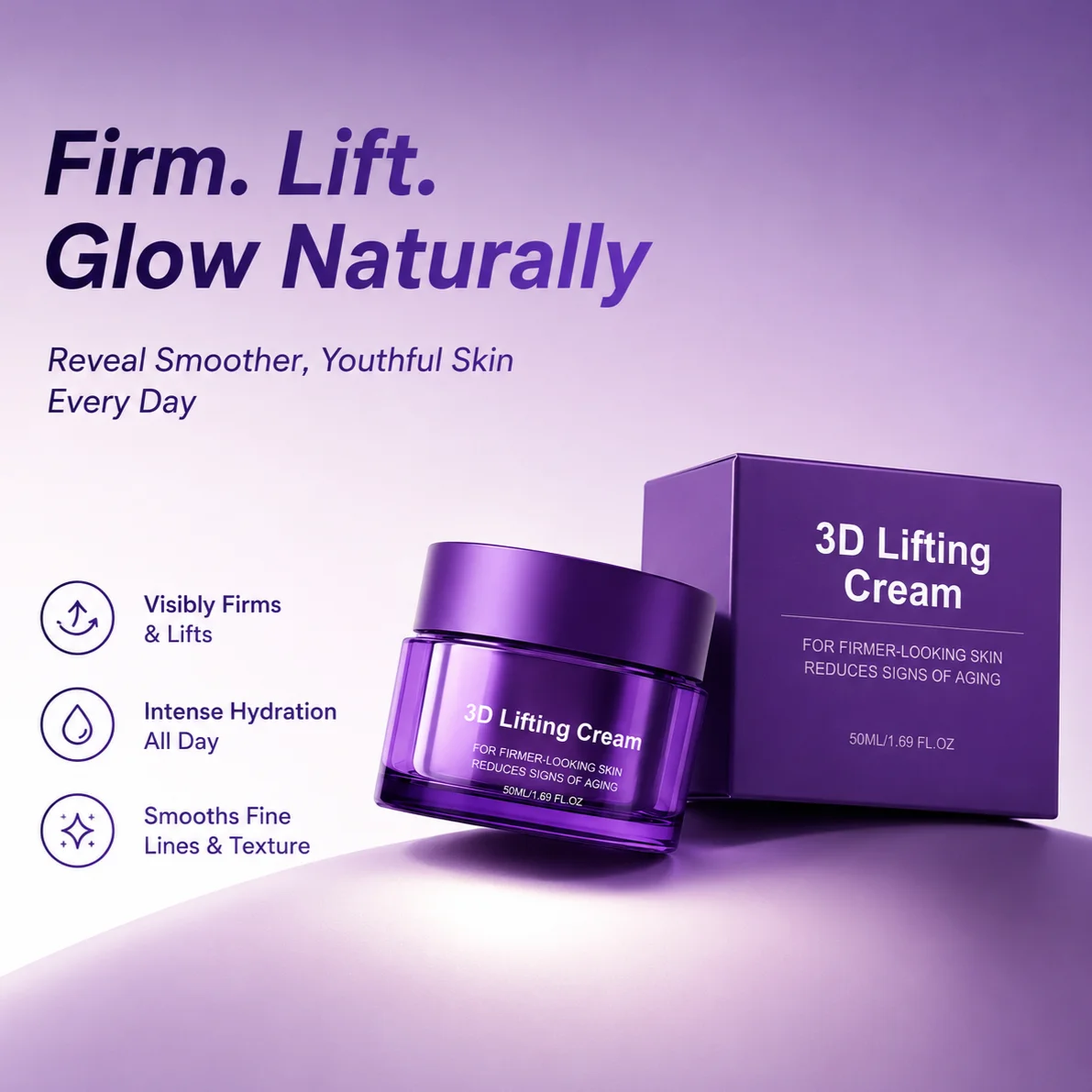 3D Face & Neck Lifting Cream Anti-Aging Moisturizer Reduce Wrinkles Smoother Skin Improve Elasticity Korean Skincare Face Cream