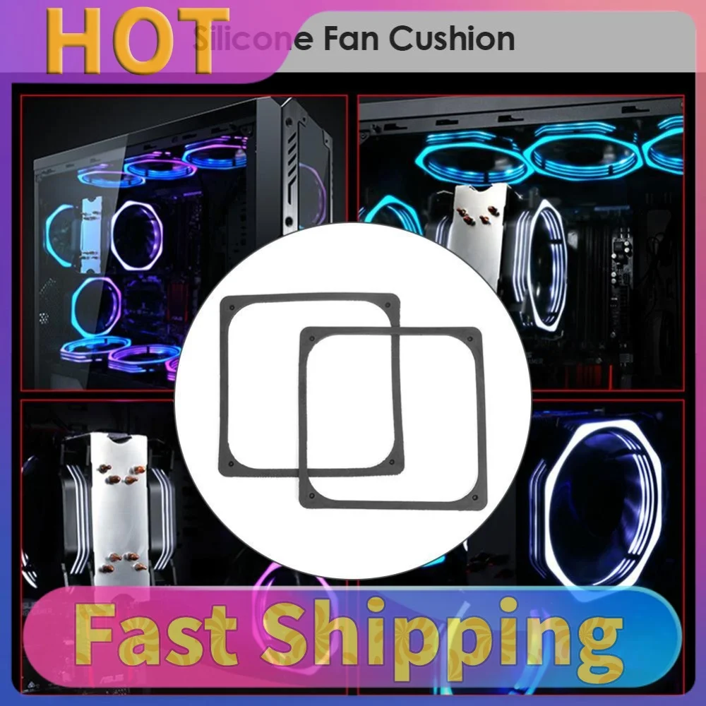Anti Vibration Silicone Rubber Fan Gasket for Computer Case Fan 2 Pack Silicone Absorption Pad 120x120mm