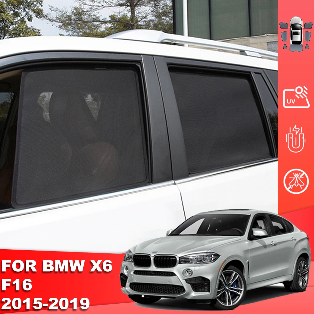 

For BMW X6 F16 2015-2019 Magnetic Car Sunshade Shield Front Windshield Curtain Rear Side Baby Trunk Window Sun Shade Visor